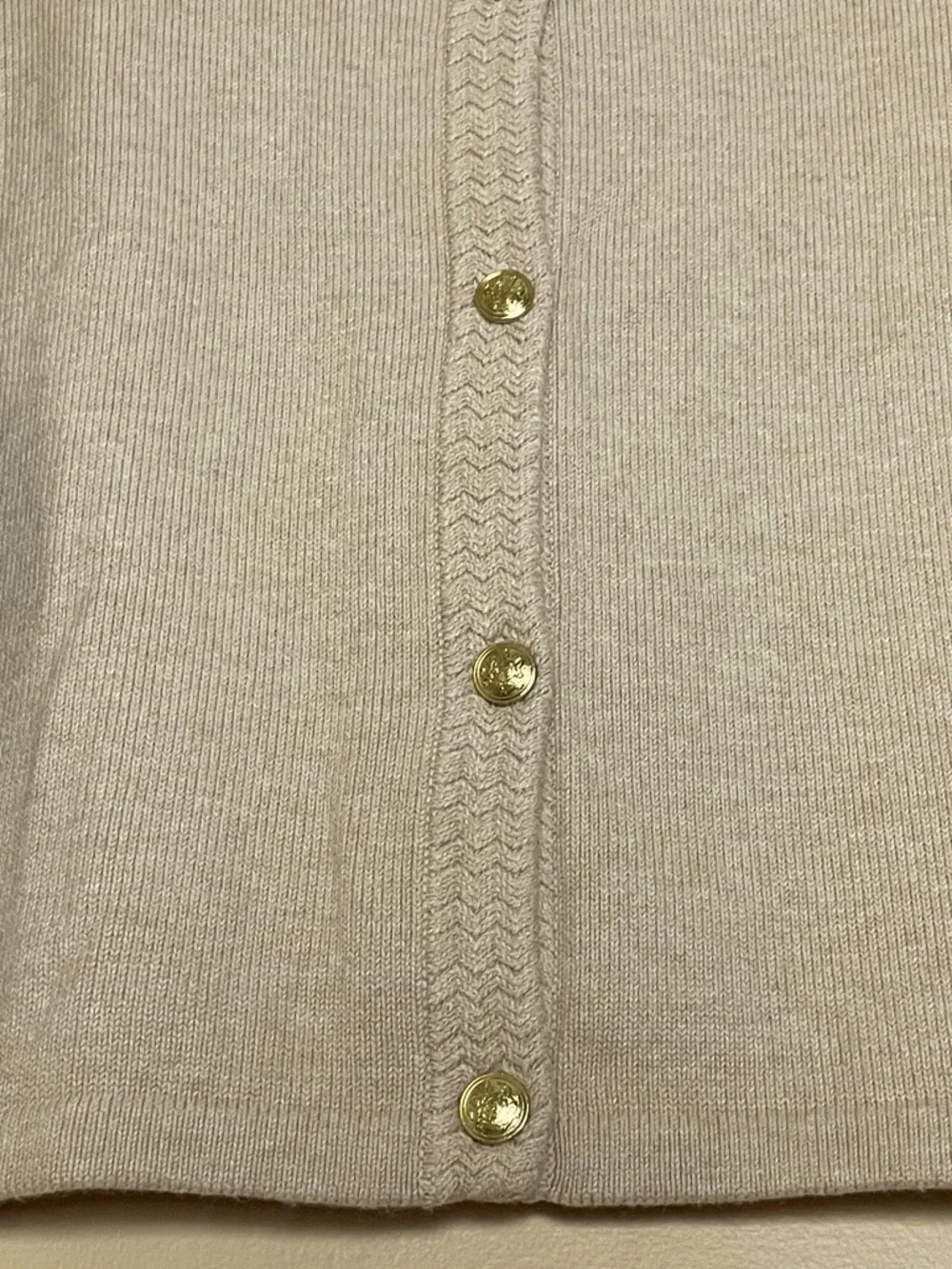 J. Crew Cardigan Sweater Lady Jacket XL Button Front Neutral Gold Buttons CG824